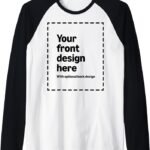 Custom Raglan Baseball T-Shirt – Personalized Front & Back Print with Photo, Logo or Text 10-Item Bundle