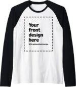 Custom Raglan Baseball T-Shirt – Personalized Front & Back Print with Photo, Logo or Text 10-Item Bundle