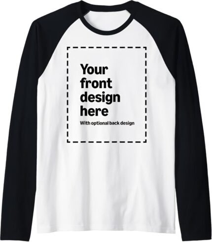 Custom Raglan Baseball T-Shirt – Personalized Front & Back Print with Photo, Logo or Text 10-Item Bundle