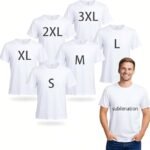 6-Pack White Polyester Sublimation T-Shirts – Unisex Crew Neck Short Sleeve Blank Shirts, Sizes S–3XL (Bundle of 10)