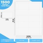 1500 Blank Printable Business Cards – 3.5 x 2 Inches, 180 GSM Matte White Cardstock, Double-Sided Printing, 150 Sheets(Bundle of 10) - Image 3