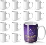 Joyclub 15 oz Sublimation Ceramic Mugs – 12 Pack White Blank Coffee Cups for Heat Press, Custom Printing and DIY Gifts (Bundle of 10)
