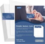 1500 Blank Printable Business Cards – 3.5 x 2 Inches, 180 GSM Matte White Cardstock, Double-Sided Printing, 150 Sheets(Bundle of 10)